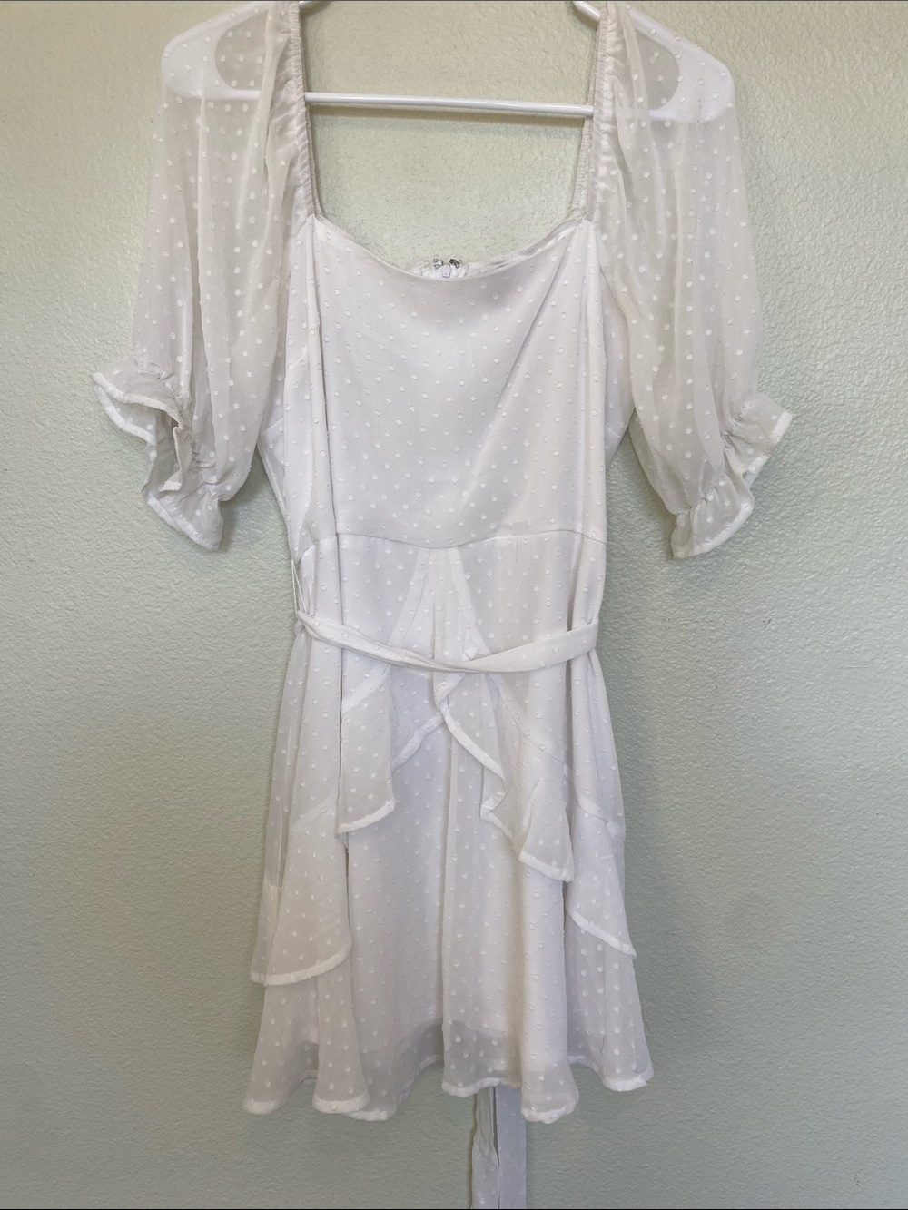 Francesca’s White Polka Dot Mini Dress